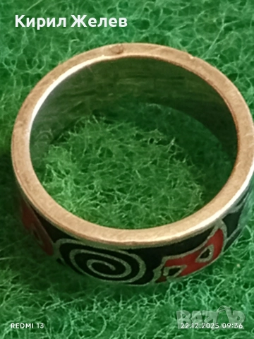 Ефектен сребърен пръстен с емайл красив стилен дизайн 52470, снимка 7 - Пръстени - 52871896