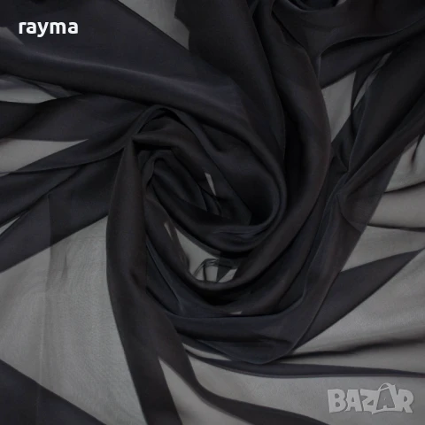 Плат Италиански черен копринен шифон