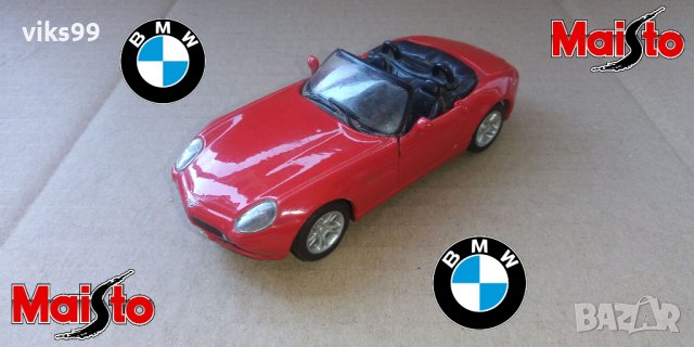 Метална количка BMW Z8 Maisto - Мащаб 1:38,, снимка 1 - Колекции - 37222095