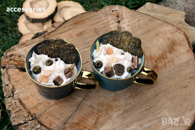 Ръчно изработена свещ "Happy Birthday", снимка 5 - Декорация за дома - 47559733