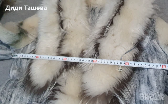Палто от телешка кожа със сребърна лисица , снимка 5 - Палта, манта - 50842492