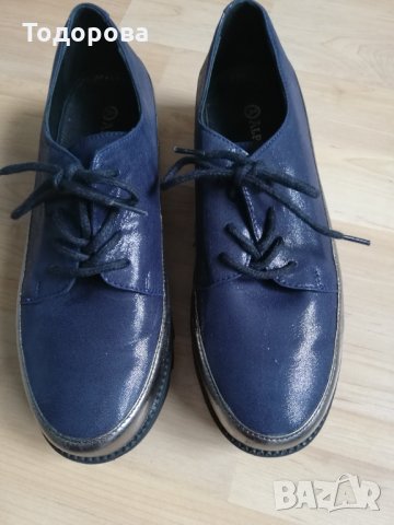 Тъмно сини обувки - естествена кожа, снимка 5 - Дамски ежедневни обувки - 29004699