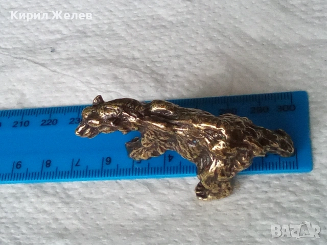 Бронзова фигурка статуетка на тигър 14518, снимка 3 - Антикварни и старинни предмети - 53221096