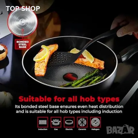 Нов Индукционен 28cm Тиган Tower с Капак за готвене фурна кухня дом, снимка 6 - Прибори за хранене, готвене и сервиране - 49693733