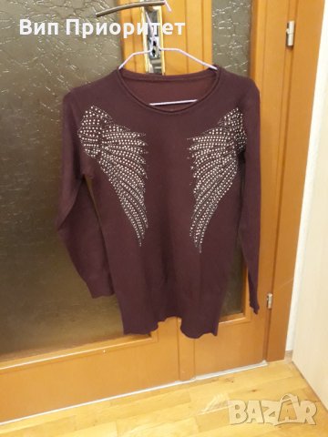 блуза с дълъг ръкав вишнева