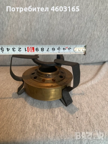  месингов котлон (примус или спиртник, снимка 5 - Антикварни и старинни предмети - 53223803