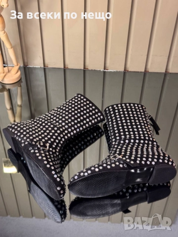 Дамски Боти С Камъни - 2 Цвята Код SK357, снимка 5 - Дамски боти - 52668023