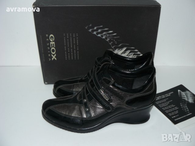 GEOX спортни обувки, черни, 7см платформа – 38н, 258мм, снимка 2 - Дамски ежедневни обувки - 28746289