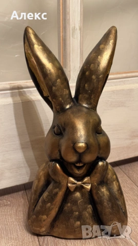 Голям Великденски заек, масивен, ръчно рисуван., снимка 3 - Декорация за дома - 53156660