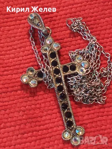 СТАР СРЕБЪРЕН КРЪСТ СРЕБРО 925 с ФАСЕТИРАНИ КРИСТАЛИ и СРЕБЪРНА ВЕРИЖКА с НУЖДА от ЗАКОПЧАЛКА 22266, снимка 15 - Антикварни и старинни предмети - 49913121