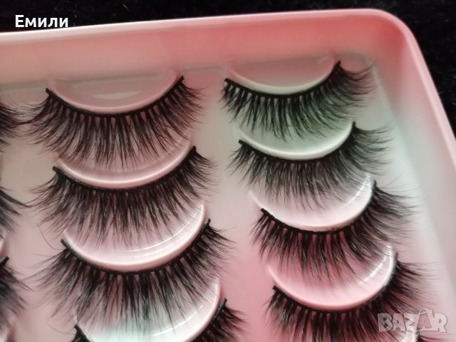 3D изкуствени мигли 20 чифта в кутия + пинсета и четка код H005, снимка 6 - Козметика за лице - 37347546