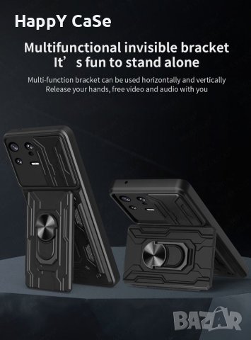 Xiaomi 13T Pro / 13 Lite / 13 Pro / RING CARD SLOT Удароустойчив кейс гръб калъф, снимка 6 - Калъфи, кейсове - 40298546