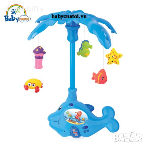 Музикална бебешка въртележка за кошара Делфин, снимка 3 - Музикални играчки - 43285425