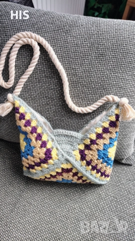 Дамски плетени чанти, луксозни, хендмейд с подплата и джоб, различни модели , снимка 17 - Чанти - 40479208