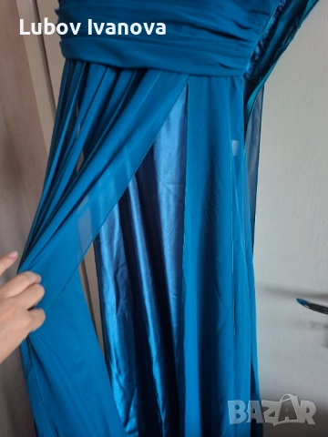 Синя дълга бална рокля, снимка 3 - Рокли - 53067407