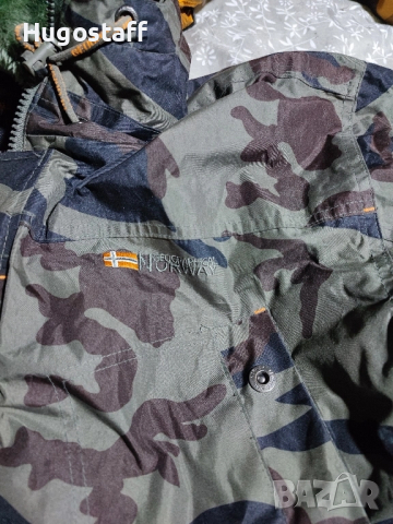 Мъжко подплатено топло военно камуфлажно водонепромокаемо парка яке Geographical Norway 2Хл, снимка 4 - Якета - 52288413