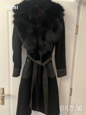 Палто Букле с естествена яка, снимка 2 - Якета - 49466168