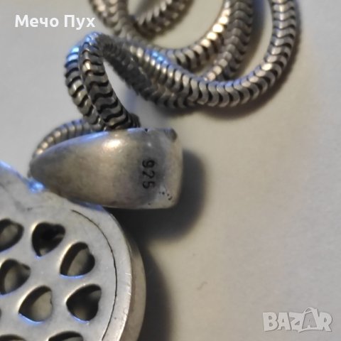 Сребърен синджир с висулка Булгари (231), снимка 4 - Колиета, медальони, синджири - 43688996