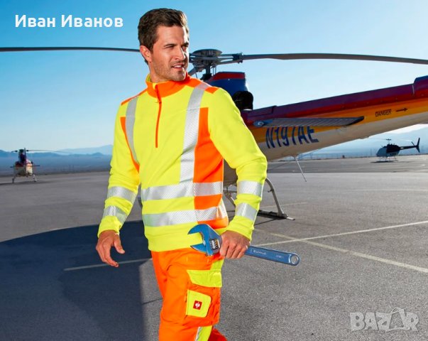 Engelbert Strauss High-vis fleece troyer e.s.motion 2020 размер Л, снимка 2 - Спортни дрехи, екипи - 43839599