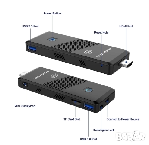 Супер мини PC компютър с Windows 10 pro, MINISFORUM S41 Celeron N4120, снимка 7 - За дома - 52434923