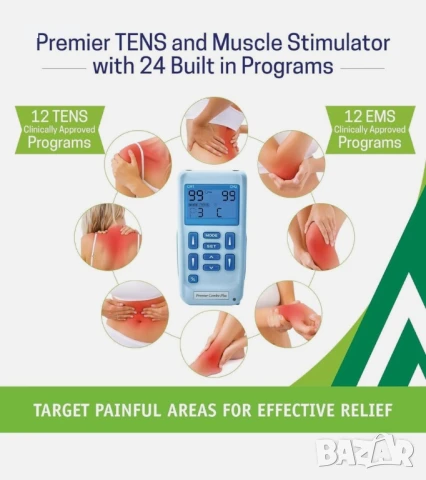 Med-Fit Акумулаторен двуканален TENS и мускулен стимулатор, снимка 2 - Масажори - 51002641