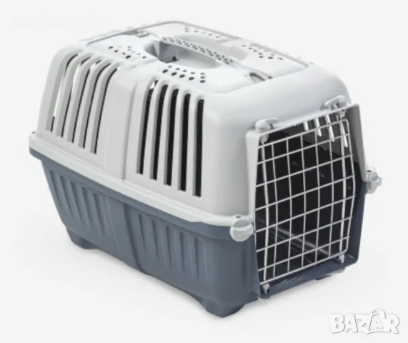 Транспортна клетка Пратико 1 синя с метална врата - 48 / 31.5 / 33 височина