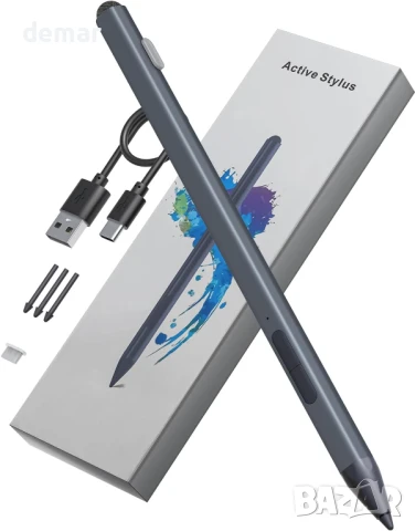 Surface Pen с тъч капачка отгоре, USB-C зареждане, 4096 натиск,гумичка, снимка 1