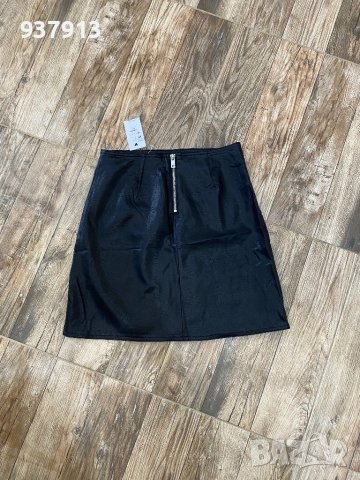 Кожена черна пола, снимка 3 - Поли - 43687032