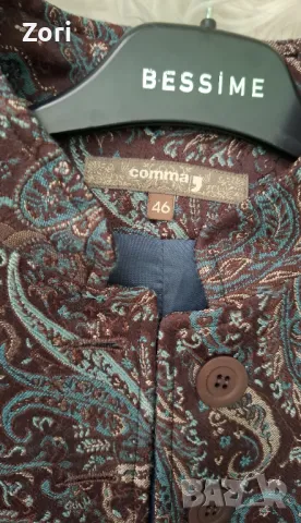 УНИКАЛНО сако в пейсли кафяв-петролио цветове принт М/Л размер , снимка 8 - Сака - 47332020