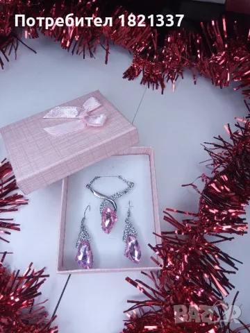 Комплект колие и обици , снимка 3 - Бижутерийни комплекти - 48892394