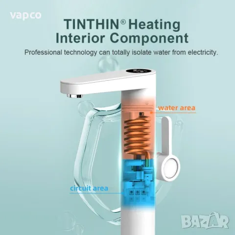 Проточен смесител с нагревател Briwellna BP23-White, снимка 6 - Смесители - 49439200