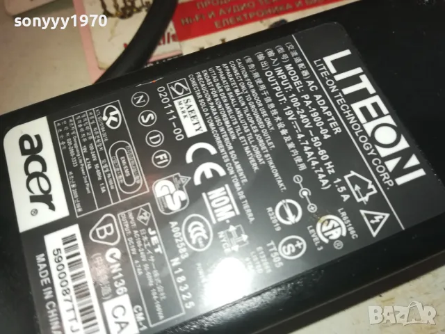 ACER ADAPTER 19V 4,74А ЗА ЛАПТОП 1110240949, снимка 4 - Мрежови адаптери - 47542786