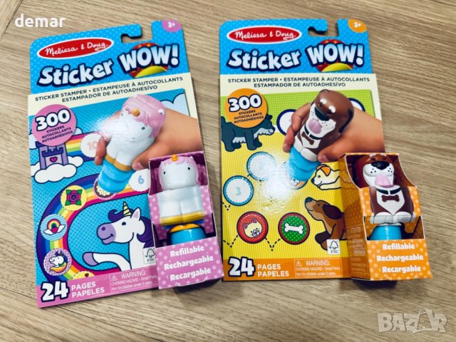 Melissa & Doug Sticker Wow! Комплект с 600 стикери за деца и 2 щампи с куче и еднорог, снимка 7 - Образователни игри - 43973138
