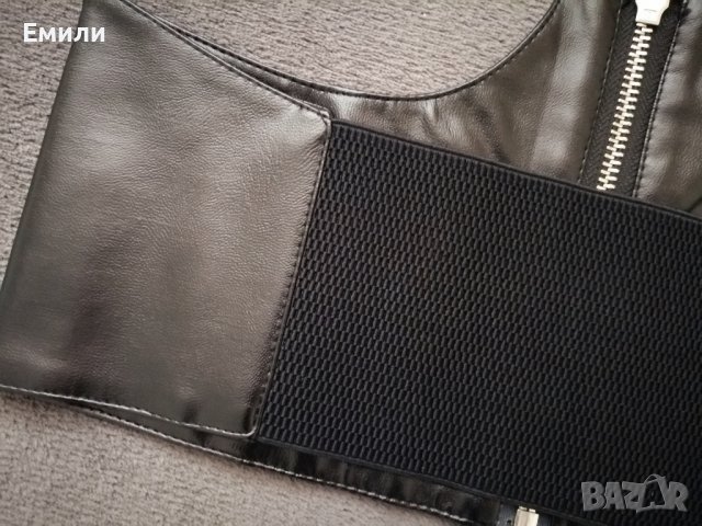 Кожен корсет колан под бюста с цип р-р M, L, снимка 8 - Корсети, бюстиета, топове - 38901980