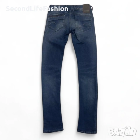 Дамски дънки G-Star Raw Slim RN 104506, тъмносини, размер 28x32, избелели, с ниска талия, снимка 2 - Дънки - 53047124