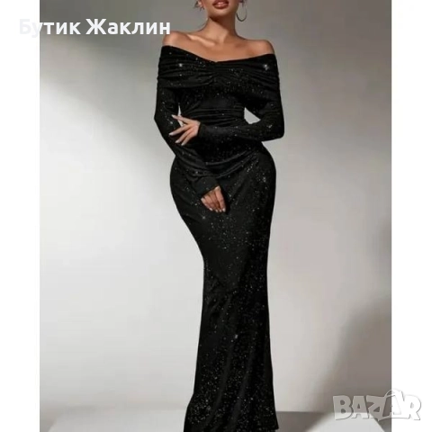 Вечерна рокля с отворени рамене , снимка 4 - Рокли - 52407108