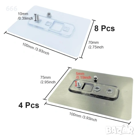 12 бр. куки за стенен монтаж без перфоратор, здрави самозалепващи куки, снимка 2 - Други - 53180366