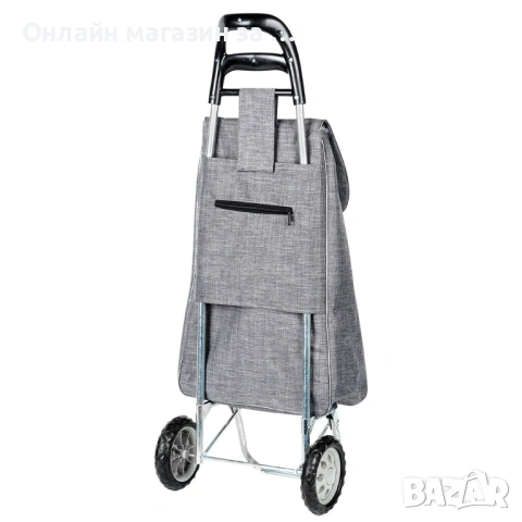 Пазарска количка, голям капацитет 30 кг, лека конструкция, подвижна чанта, размери 28x38x96 см 48932, снимка 7 - Чанти - 53232512