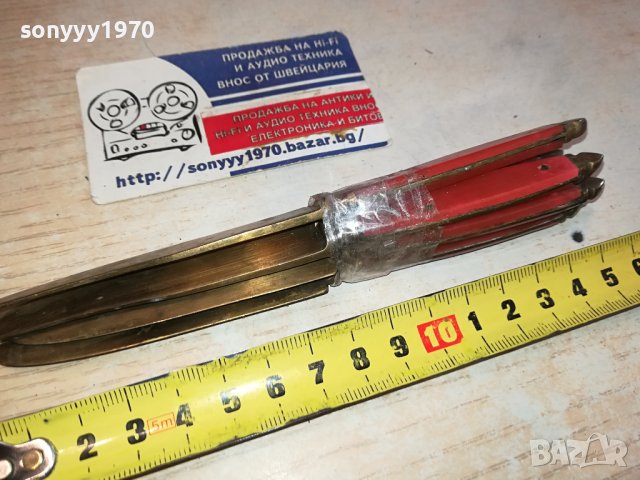 НОЖОВЕ 6БР МЕД МЕСИНГ ОТ ФРАНЦИЯ 1001241717, снимка 5 - Антикварни и старинни предмети - 43747622