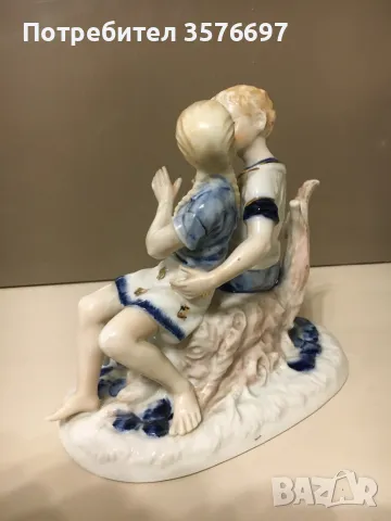 Стара немска порцеланова фигурка- композиция, снимка 4 - Колекции - 48018364