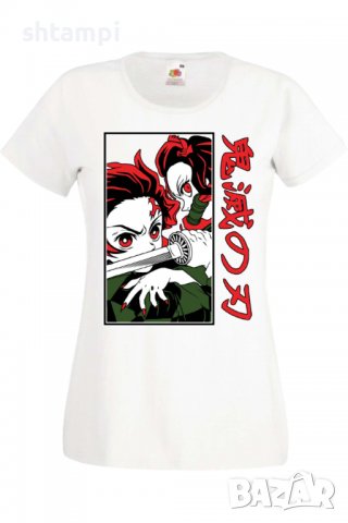 Дамска тениска Аниме Манга Demon Slayer Tanjiro Nezuko Fighting,Анимация,игра,Празник,Повод., снимка 2 - Тениски - 38058612