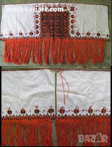 19 век Ръчно Бродирани Комплект Столовки и Пано за стена, снимка 11 - Антикварни и старинни предмети - 27399336