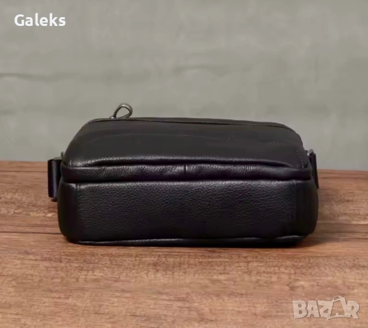 Мъжка модерна бутикова чанта с голям капацитет /Черна естествена кожа!, снимка 8 - Чанти - 53259402