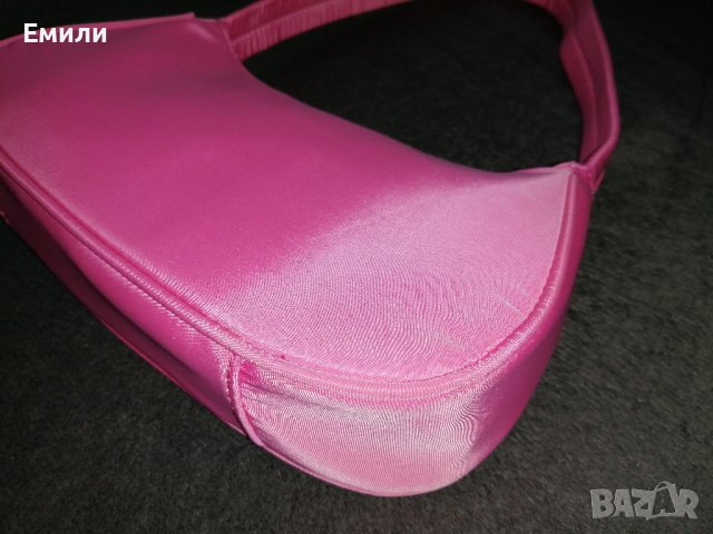 Текстилна малка дамска чанта за рамо в розов цвят, снимка 12 - Чанти - 43734395