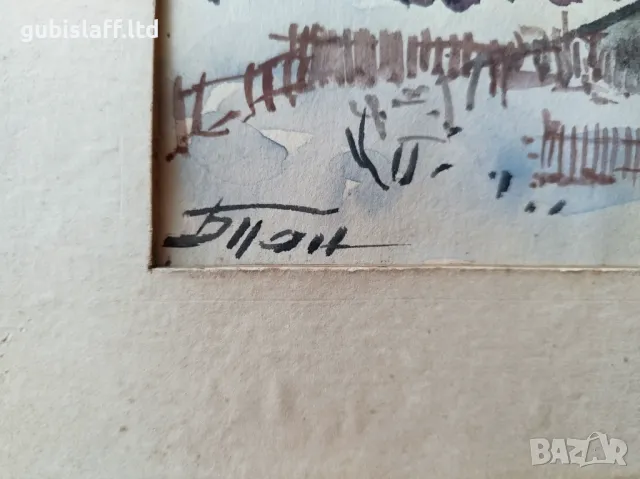 Картина, зимен пейзаж, худ. Благой Пандов, снимка 3 - Картини - 49305890