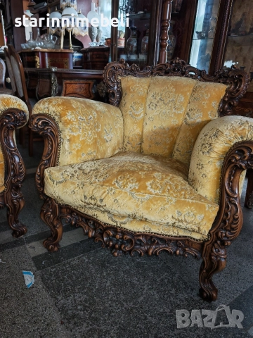 Барокова холна гарнитура , снимка 11 - Дивани и мека мебел - 52886459