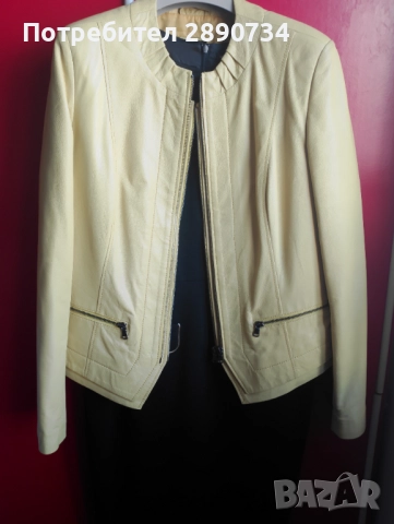 Слънчево кожено яке, снимка 7 - Якета - 51722958