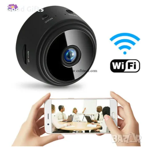 Wi-fi Мини Безжична Камера А9 Smartis, Full HD, Нощно виждане 1080P HD, снимка 6 - HD камери - 47507444