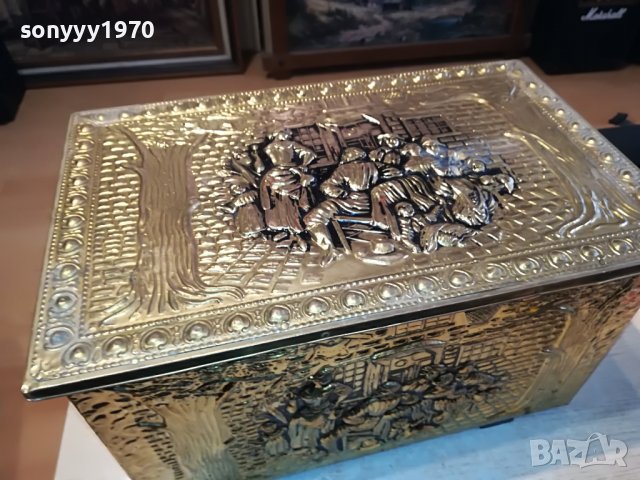 GOLD-ЗЛАТНА КУТИЯ 43СМ ВНОС ENGLAND 1802231724L, снимка 10 - Антикварни и старинни предмети - 39719657