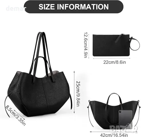 Дамска кожена чанта ACUTE, чанта през рамо с магнитно затваряне, снимка 6 - Чанти - 49242730